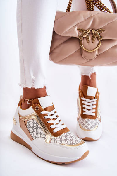 Women's Leather Sport Shoes On A Wedge White Catrine