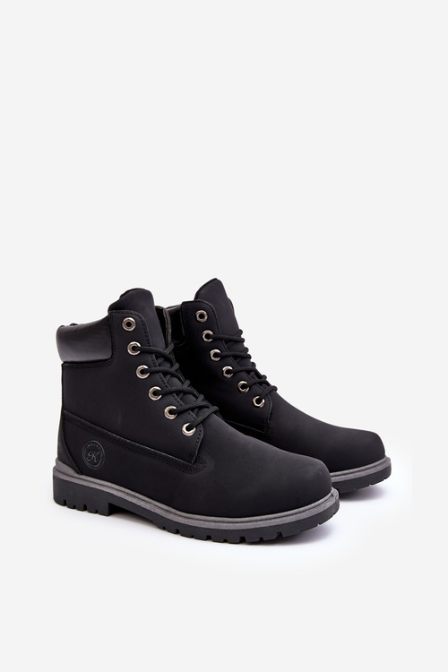 Men's Trapper Lace-up Boots Black Memeni