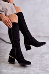Classic Suede Boots With Black Zipper Leyette