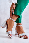 Fashionable Women's Sandals On A Heel Silver Lucida