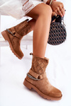 Openwork Booties With A Zipper With A Chain Brown Chantelle 