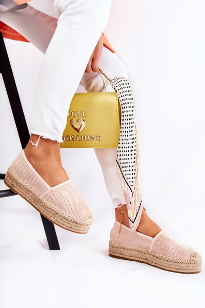 Espadryle Damskie Platforma Różowe Marise
