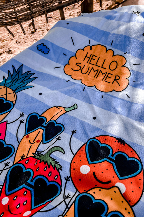 Backpack Bag Towel 3in1 Stripes White and Blue