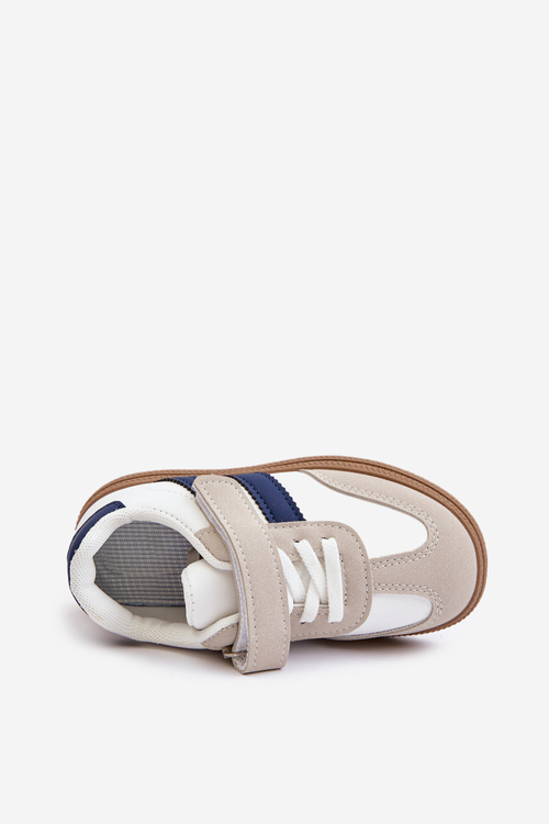 Children's Velcro Sneakers White-Blue Tromella