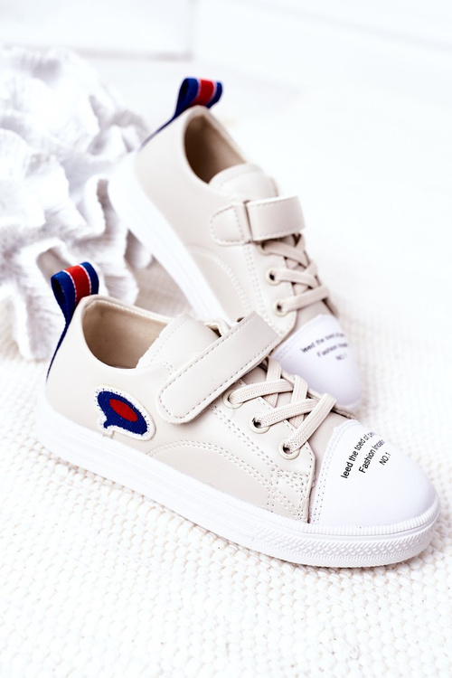 Children's Sneakers With Velcro Beige Cartoon