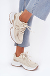 Women's Sneakers On A Chunky Sole Beige Davira