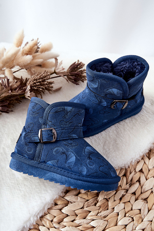Children's Snow Boots With Fur Navy Kawai