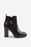 Insulated Women's Heeled Boots Eco Leather Black Teresine
