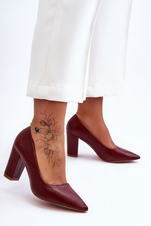 Classic Heels On A Heel Burgundy Odessa