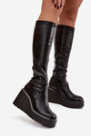 Women's Platform Boots Black Terisse