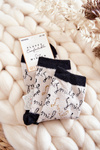 Women's warm socks inscriptions Beige