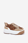 Women Sneakers On Massive Platform Leopard Beige Tamorniel
