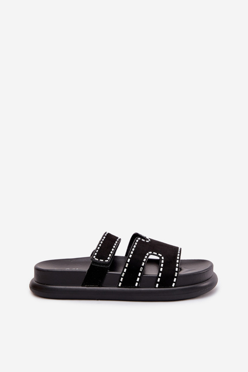 Women's Sandals With Decoration On The Platform Black Delyna