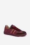 Zazoo N1068 Suede Low Women's Sneakers Burgundy