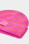 Czapka Zimowa Dziewczęca W Paski Fuksja 4F 4FJWAW24ACAPF417-55S