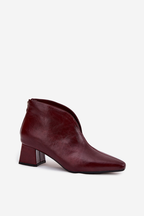 Eco Leather Women's Ankle Boots Heeled Bordeaux Rylina