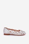 Perforated Ballerinas With Open Toes Silver Calgis