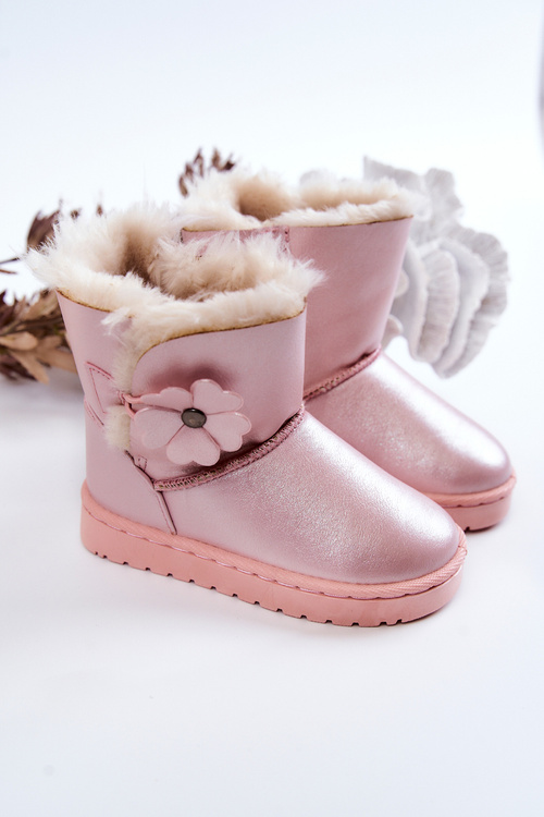 Children's Snow Boots With Flower Pink Bianca