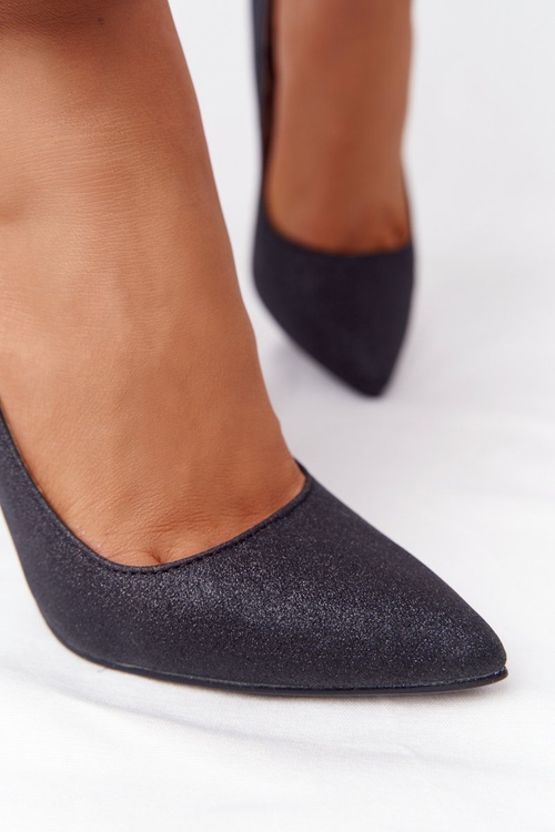 Elegant Glitter High Heels Lu Boo Black
