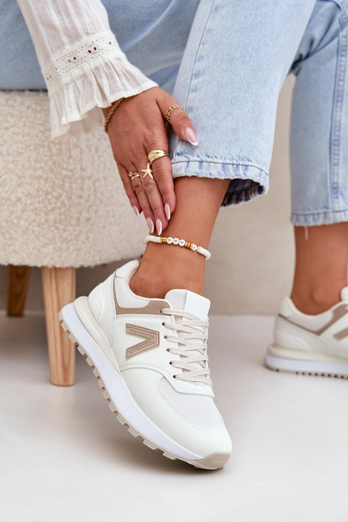 Women's Sports Shoes Made Of Eco Leather Beige Berieta