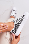 Women's Logged Sneakers Black-White Daphne