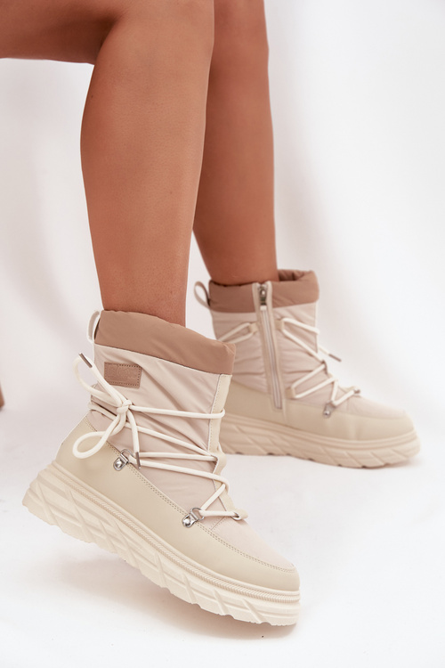 Damskie Śniegowce Na Zamek Beżowe Lee Cooper LCJ-25-44-3931