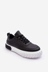 Classic Sport Shoes On Platform Black-White Nannzie