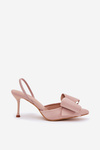 Heels With Open Heels And Bow Beige Eklevia