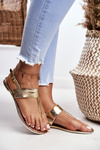 Lu Boo | Gold Mirror Flip Sandals Nora II grade.