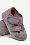 Children's slippers Milami with Velcro gray Reathiana