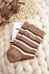 Women's Socks with Teddy Bear Cream