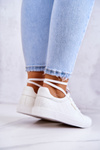 Trampki Damskie Skórzane Wiązane Białe Cross Jeans JJ2R4043C