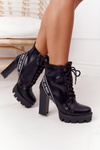 Lace-up Boots On A Block Heel Lu Boo Black