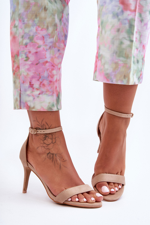 Classic Sandals On Heel Beige Tossa