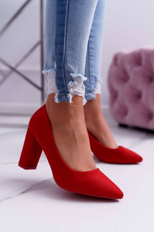 Women's Stiletto Sandals Suede Red Raspberry