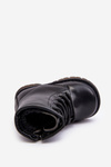 Children's Leather Boots With Zipper Black Omua