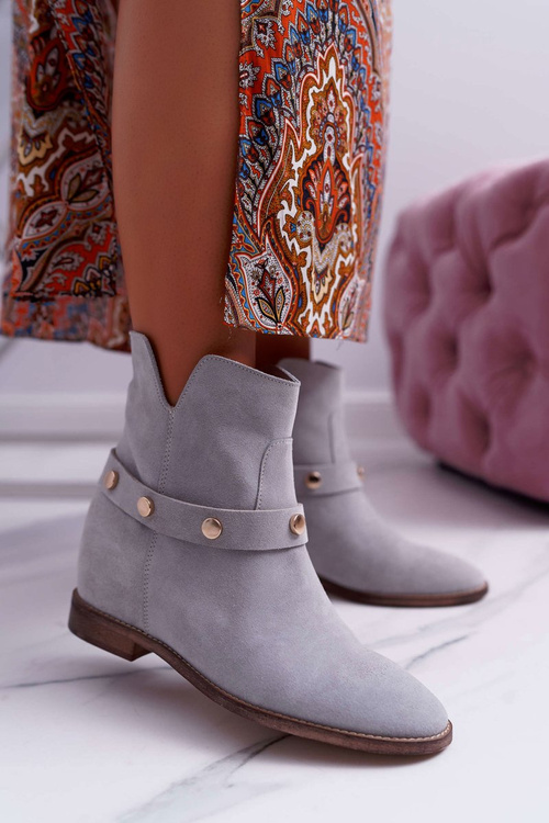 Laura Messi Women's Boots 1890 Leather Suede Grey Darmah