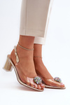 Transparent Sandals with Gold Stiletto Heels MR38-112