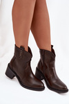 Insulated Women's Ankle Boots On Heel Chocolate Brilynn
