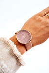 Women's Analog Suede Watch Without Nickel Ernest Pink