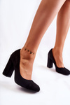 Classic Suede Pumps On Heel Black Reiser
