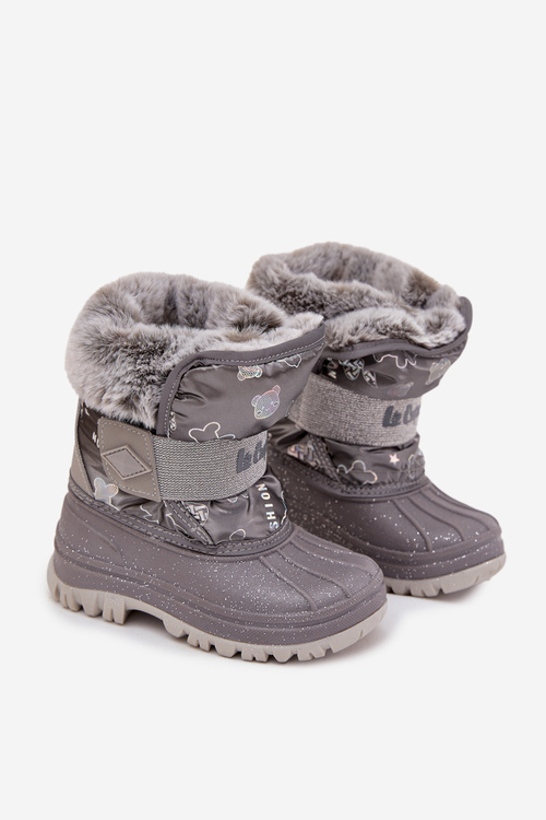 Children's Snow Boots With Fur Fastener Lee Cooper LCJ-25-10-3788 Gray