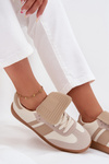 Low Women's Sneakers With Turned Tongue Beige Ardira