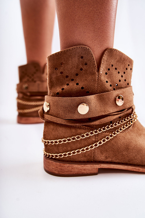Suede Boots On Hidden Wedge Brown Verine