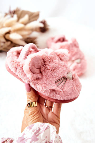 Children's Slippers Cats With Ears Pink Tammy