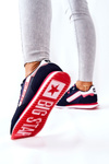 Buty Sportowe Skórzane Logo Big Star Granatowe II274270