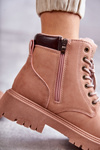 Leather Warm Boots Pink Felizia Trappers
