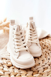 Children's Leather Insulated Sneakers Light Beige Bomi