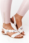 Leather Sandals Vinceza 21-17117 White-Silver