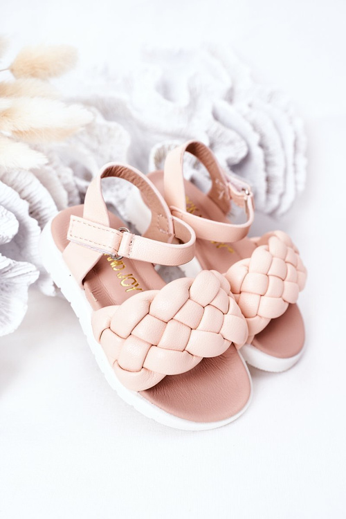 Children's Braided Sandals Pink Adella